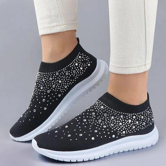 Women's Crystal Slip-on Walking Shoes