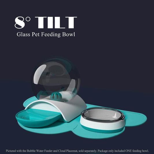 Tilt Angle Glass Pet Food Bowl