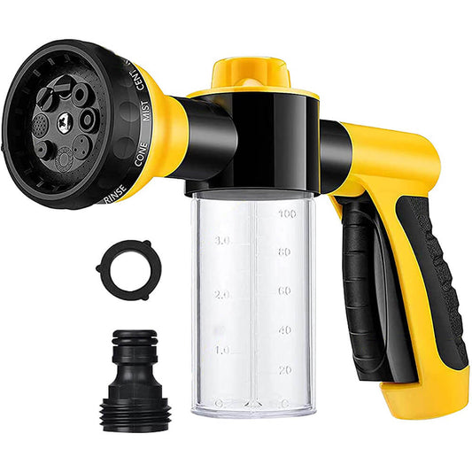 8 Ways High Pressure Hose Spray Nozzle with 100cc Soap Dispenser