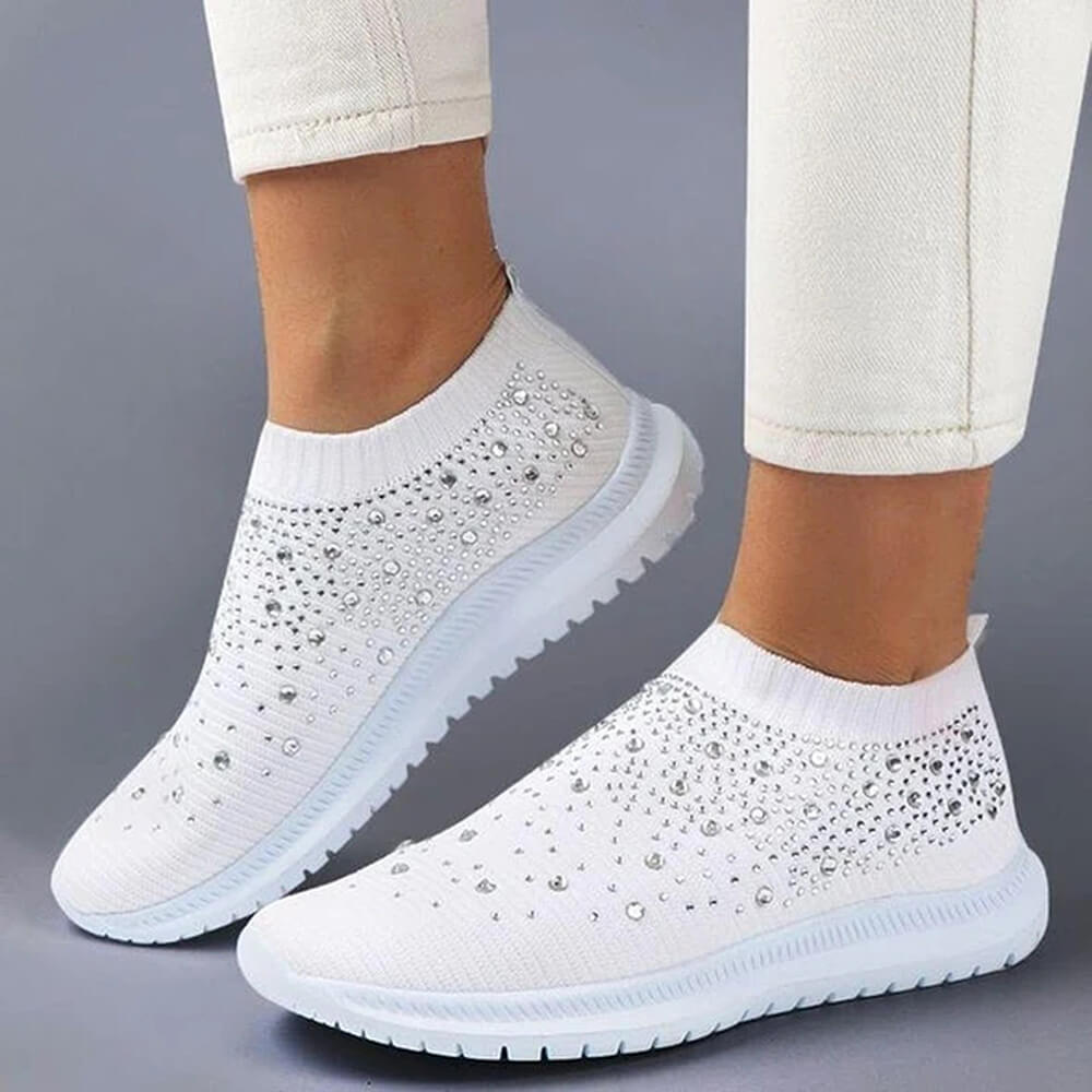 Women's Crystal Slip-on Walking Shoes