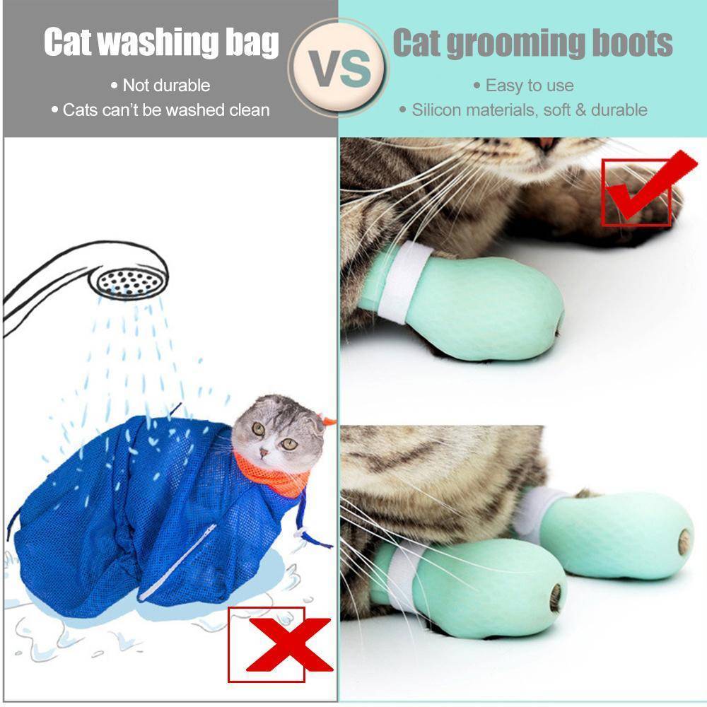 Adjustable Cat Grooming Boots 4pcs