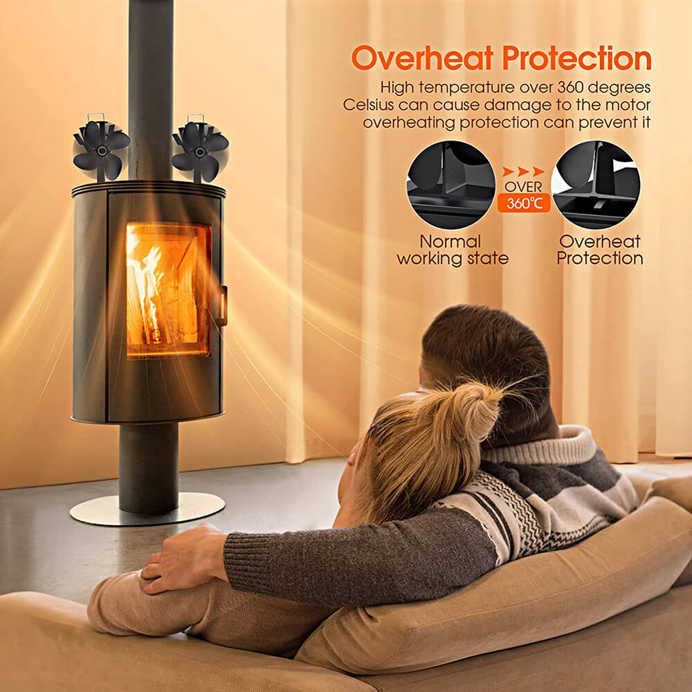 Self-Powered Stove Fan -increases 70% more warm air